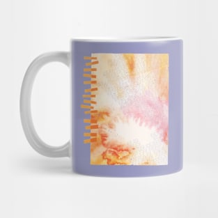 Abstract Watercolor Illustration With Geometric Hatch Marks - Warm Colors Mug